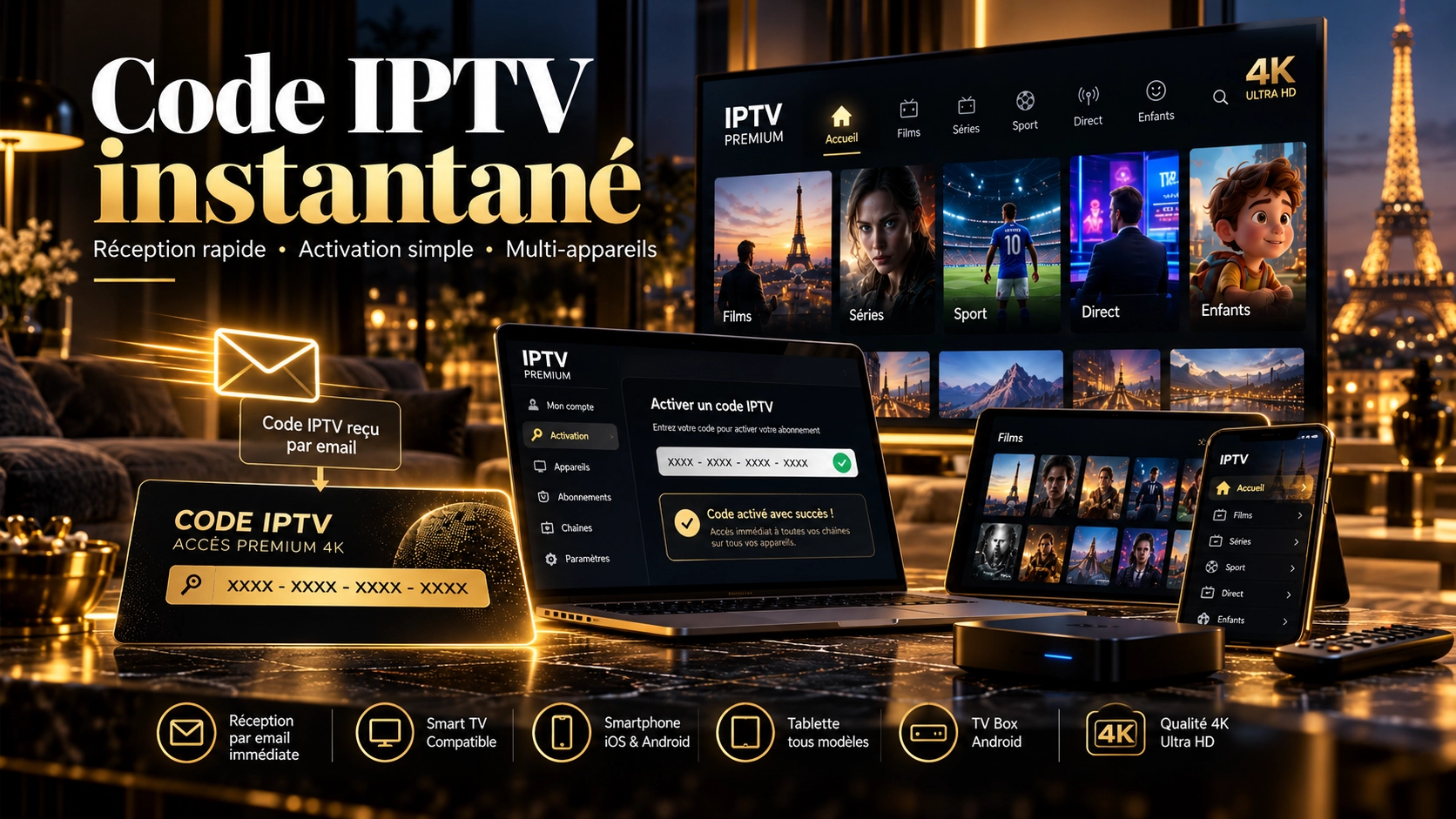 Activation d’un accès IPTV sur plusieurs appareils compatibles